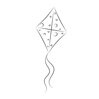 İzole edilmiş bir uçurtma oyuncağı Vektör çizimi.