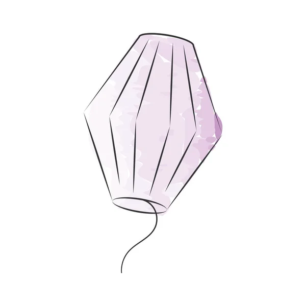 Desenho Aquarela Isolado Uma Lanterna Vela Voadora Ilustração Vetorial —  Vetores de Stock