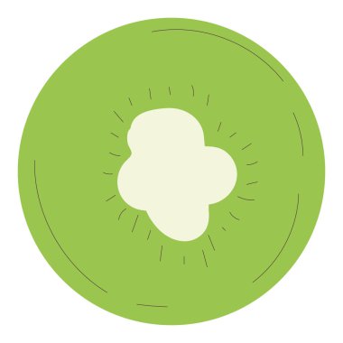 Bir dilim kivi simgesinin izole edilmiş çizimi Düz Tasarım Vektör illüstrasyonu