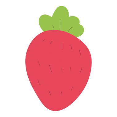 Çilek simgesi Düz Tasarım Vektör illüstrasyonunun izole edilmiş çizimi