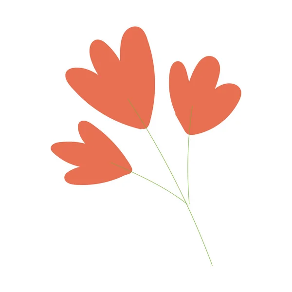 孤立したオレンジの自然葉のアイコンフラットデザインベクトルイラスト — ストックベクタ