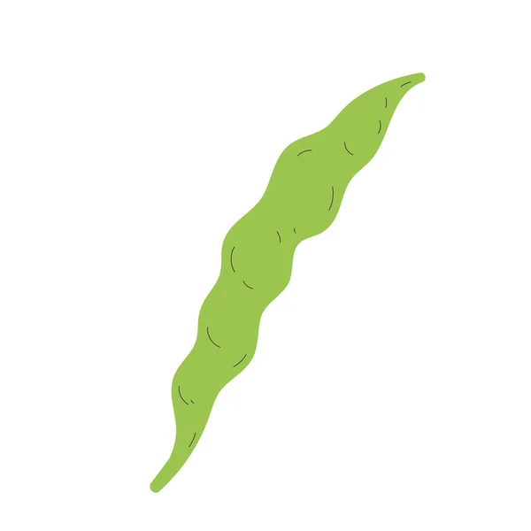 Vereinzelte Skizze Der Gemüsebohne Ikone Flaches Design Vektor Illustration — Stockvektor