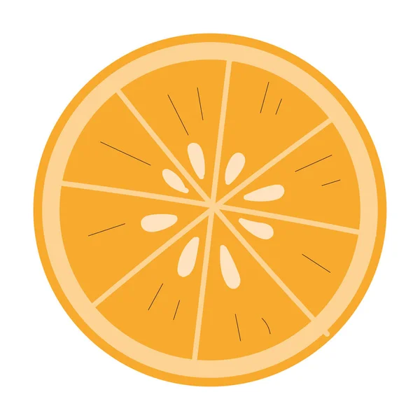 Isolated Sketch Orange Slice Icon Flat Design Vector Illustration — Stock Vector