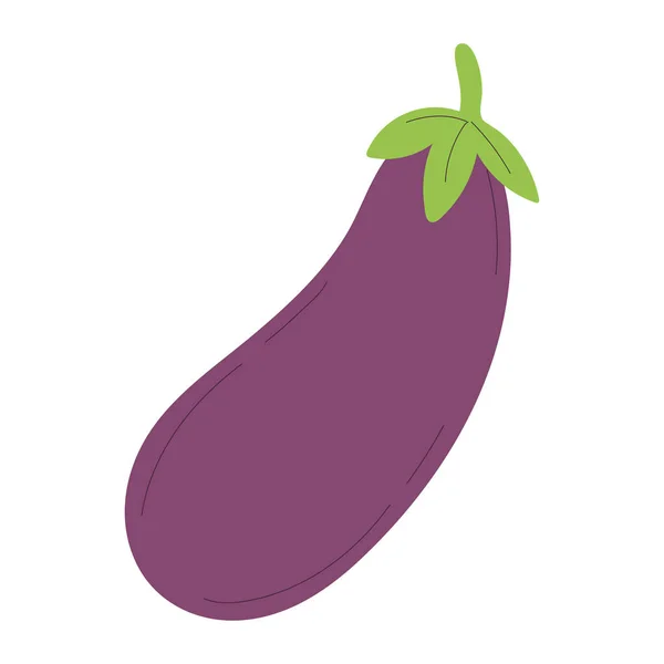 Geïsoleerde Schets Van Een Aubergine Icoon Platte Vormgeving Vectorillustratie — Stockvector