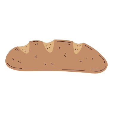 Bir ekmek ikonu Vektör illüstrasyonunun izole edilmiş çizimi