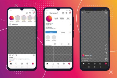 Renkli sosyal medya uygulaması düzenlenebilir şablon Vektör illüstrasyonu