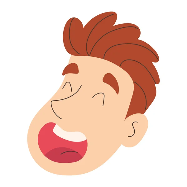 Isolated Happy Cute Man Cartoon Avatar Vector Illustration — Stock Vector