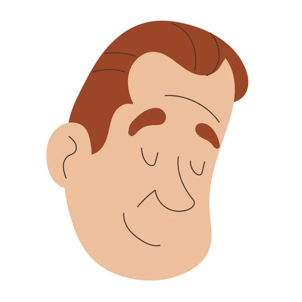 Isolierte Glückliche Süße Mann Cartoon Avatar Vector Illustration — Stockvektor