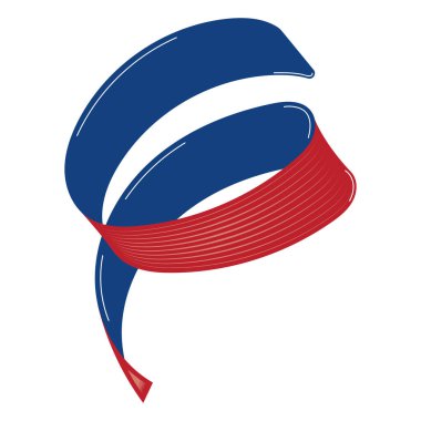 Isolated ribbon with the colors of the flag of France Vector illustration