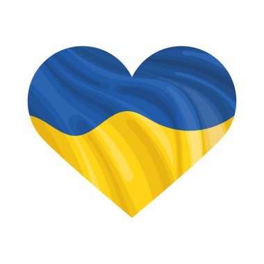 Isolated heart shape with the flag of Ukraine Vector illustration