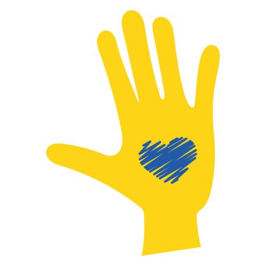 Open hand with a heart shape icon Vector illustration