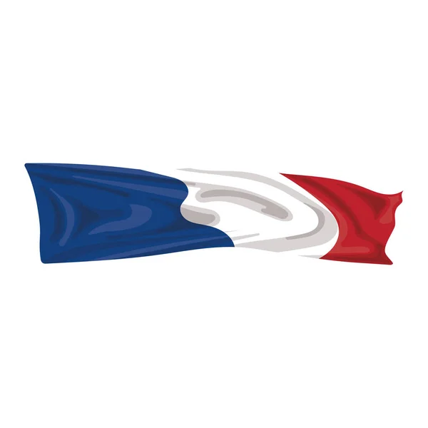 Isolated Waving Flag France Vector Illustration — Image vectorielle