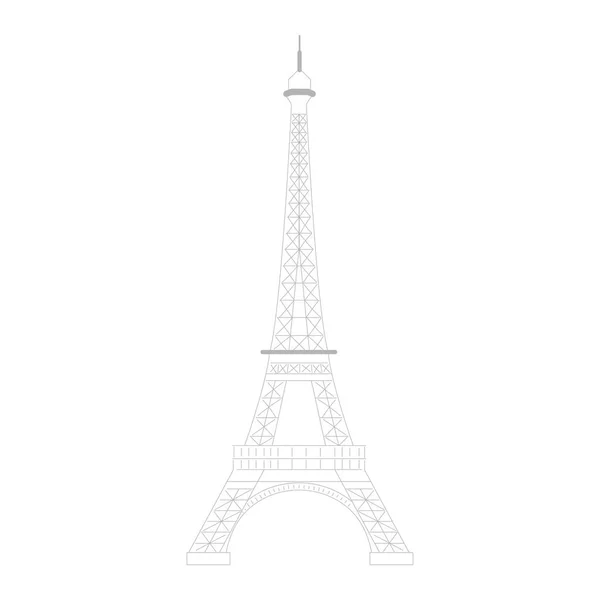 Isolated Sketch Eiffel Tower Landmark Vector Illustration — Stock Vector