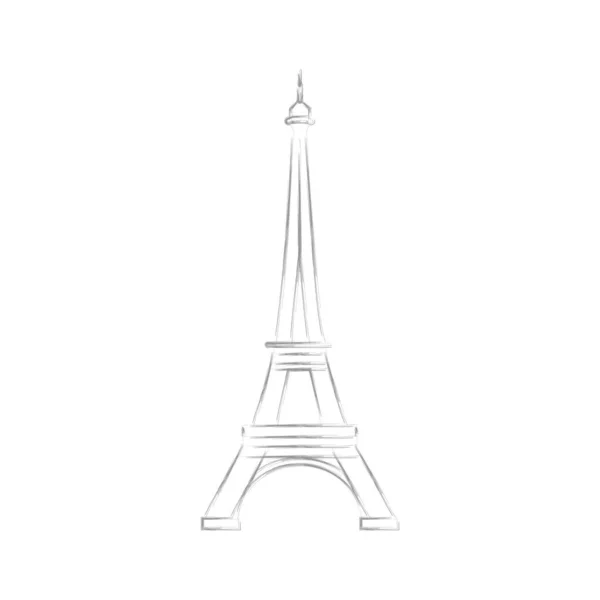 Isolated Sketch Eiffel Tower Landmark Vector Illustration — Stock Vector