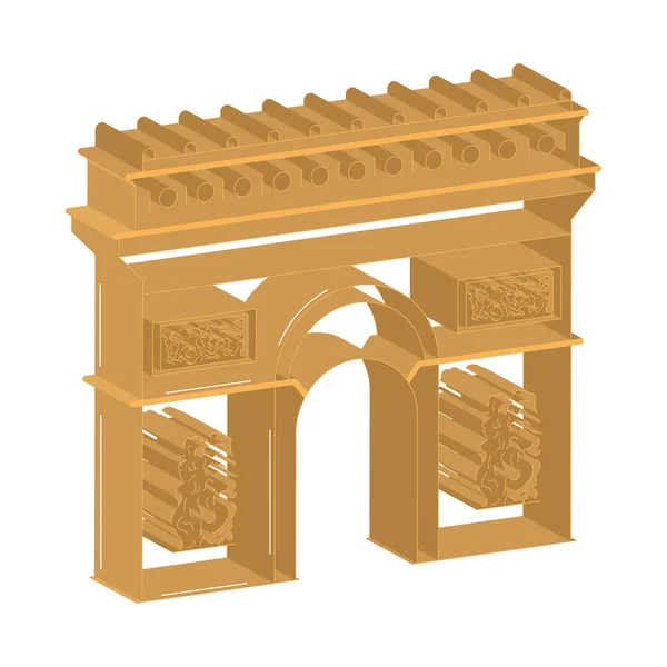 Isolated Icon Triumphal Arch Building Landmark Vector Illustration — ストックベクタ