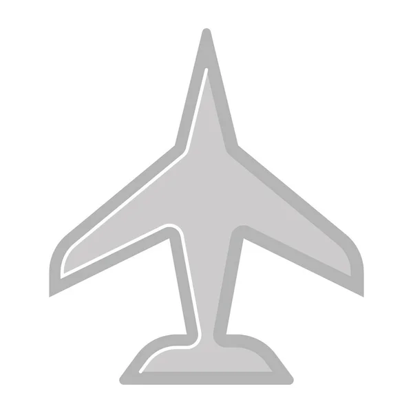 Изолированная Иллюстрация Иконы Серого Военного Самолета — стоковый вектор