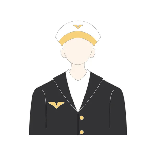 Isolated Colored Male Pilot Avatar Character Vector Illustration — Stock vektor