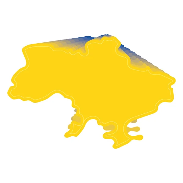 Isolated Yellow Map Ukraine Vector Illustration — Stock Vector