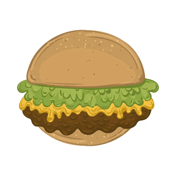 Isolated Hamburger Icon Fast Food Vector Illustration — Vetor de Stock