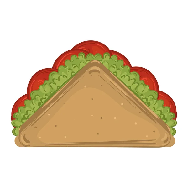 Isolated Sandwich Slice Icon Fast Food Vector Illustration - Stok Vektor