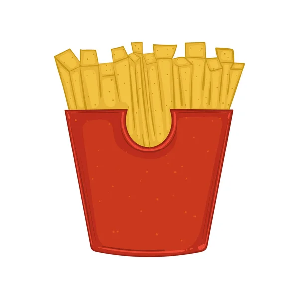 Geïsoleerde Frites Icoon Fast Food Vector Illustratie — Stockvector