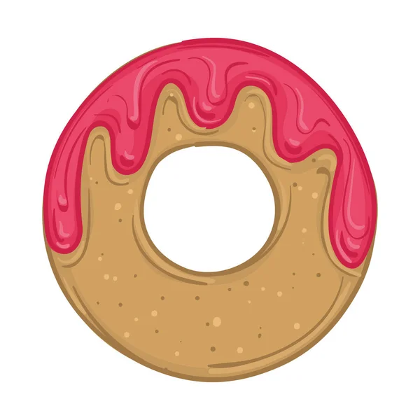 Isolated Glazed Donut Icon Bakery Product Vector Illustration — Stok Vektör