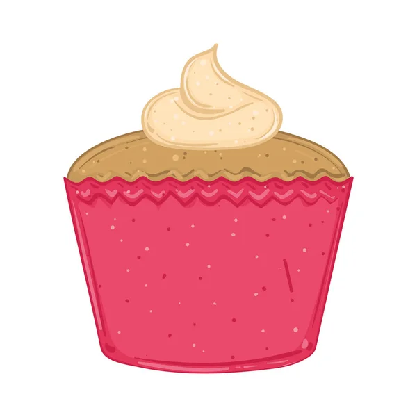 Isolated Glazed Cupcake Icon Sweet Dessert Vector Illustration — Image vectorielle