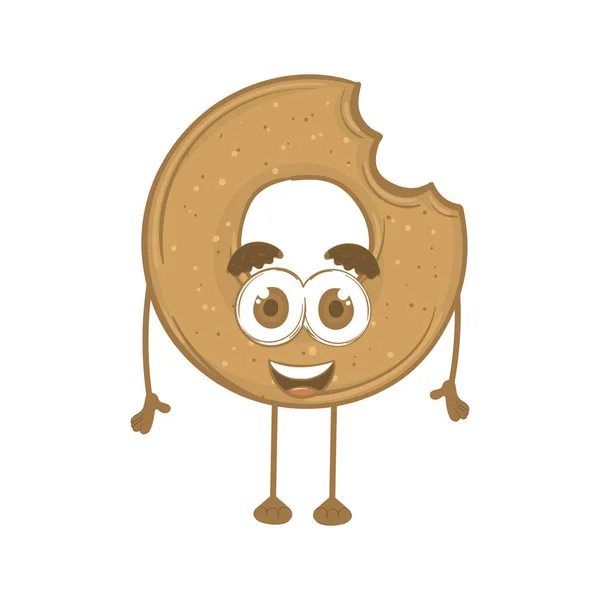 Isolated Donut Cartoon Kawaii Bakery Product Vector Illustration — Stockový vektor