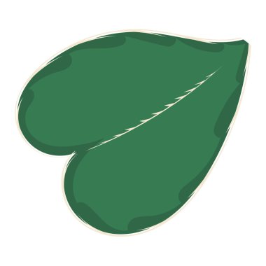 Yaprak Vektörü illüstrasyonunun izole edilmiş şirin etiketi