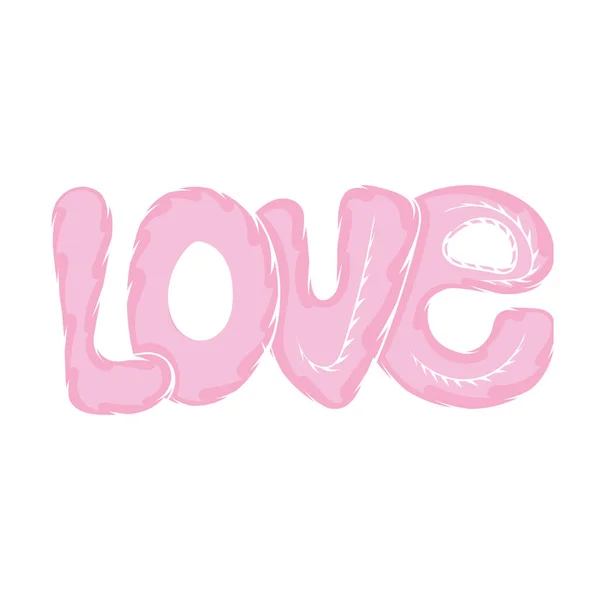 Isolated Colored Love Text Sticker Vector Illustration — Stock Vector