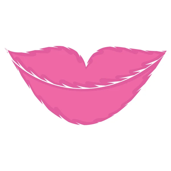 Geïsoleerde Leuke Sticker Van Een Lip Icoon Vector Illustratie — Stockvector