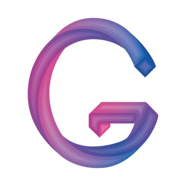 3d efektli izole edilmiş renkli G harfi Vektör illüstrasyonu