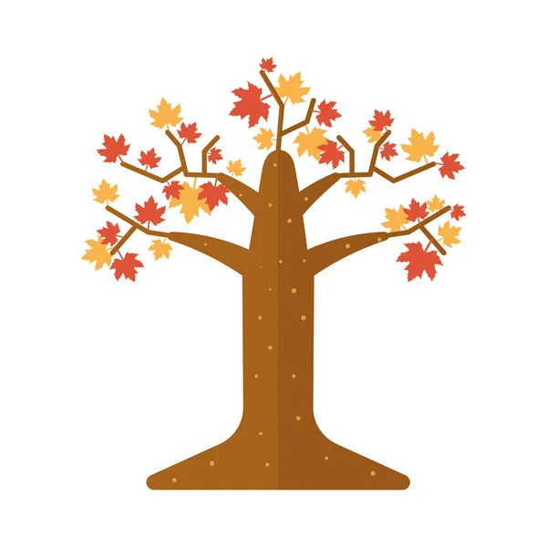 Izolovaná Barevná Ikona Podzimního Stromu Vektorová Ilustrace — Stockový vektor