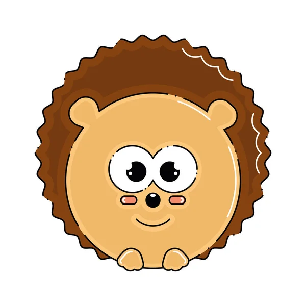 Isolado Colorido Bonito Hedgehog Ícone Vector Ilustração —  Vetores de Stock