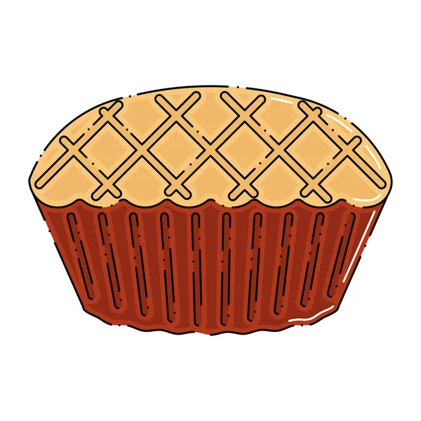 Isolated Colored Autumn Pumpkin Pie Icon Vector Illustration — Stock Vector