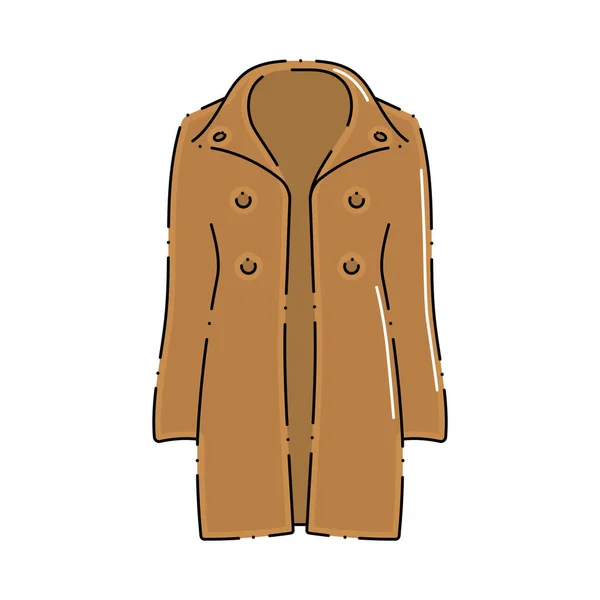 Icono Aislado Chaqueta Otoño Color Ilustración Vectorial — Archivo Imágenes Vectoriales