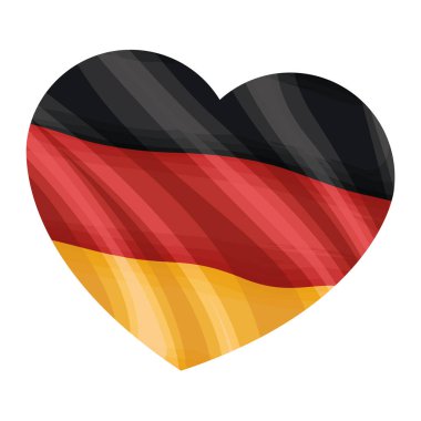 Almanya Vektör illüstrasyonunun bayrağıyla izole edilmiş kalp şekli