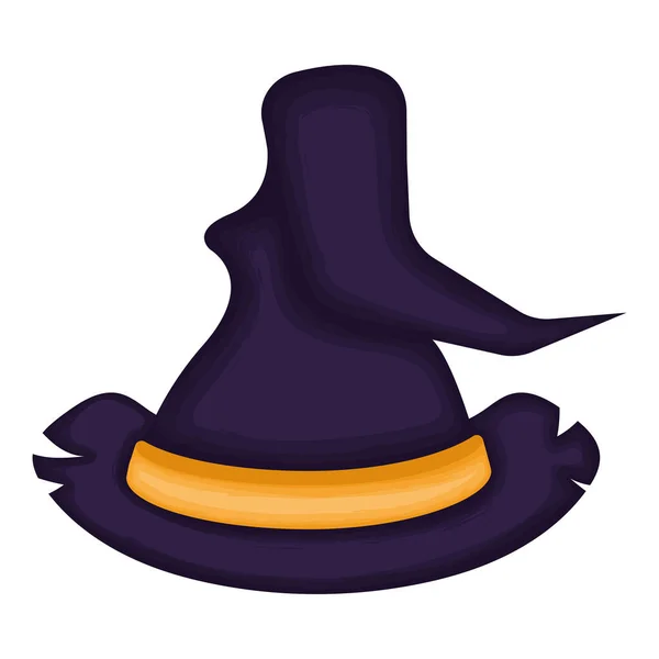 Isolato Cappello Colorato Strega Halloween Illustrazione Vettoriale — Vettoriale Stock