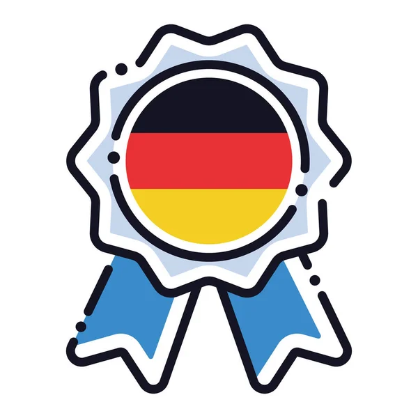 Izolovaná Ikona Hedvábné Medaile Vlajkou Německa Vektorová Ilustrace — Stockový vektor