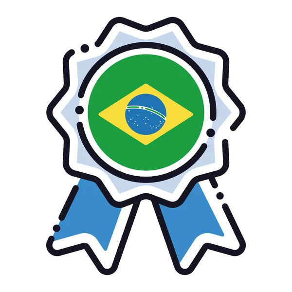 브라질 벡터의 깃발이 그려진 별도의 아이콘 — 스톡 벡터