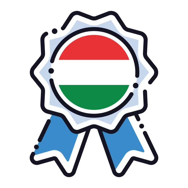 Izolált Selyemmedál Ikon Magyarország Zászlajával Vektor Illusztráció — Stock Vector