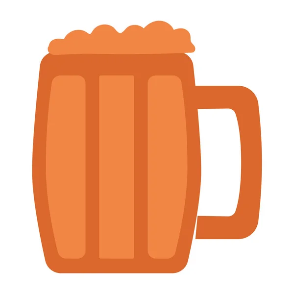 Μεμονωμένο Ποτήρι Μπύρας Πορτοκαλί Αφρώδες Εικονογράφηση Διάνυσμα — Διανυσματικό Αρχείο