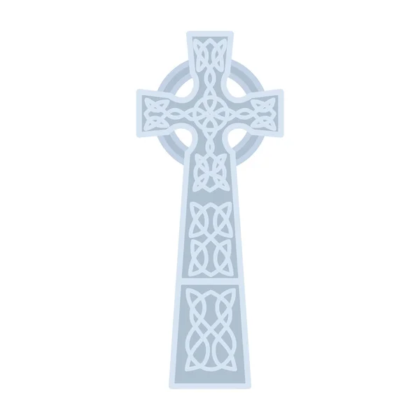 Isoliertes Graues Irisches Patrick Kreuz Symbol Vector Illustration — Stockvektor