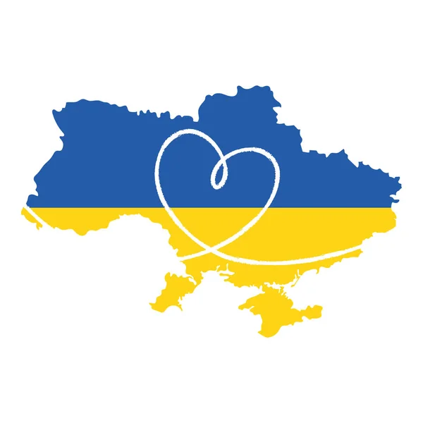 Isolerad Karta Över Ukraina Med Sin Flagga Vektor Illustration — Stock vektor
