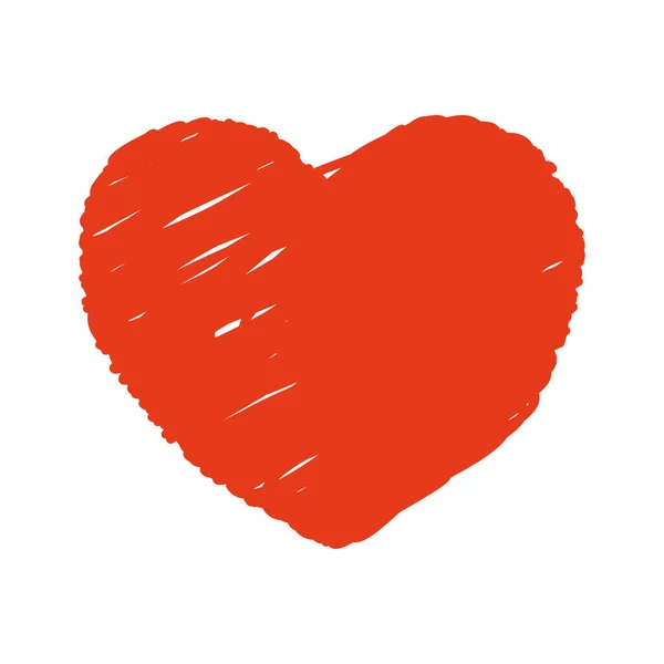 Μεμονωμένο Σκίτσο Ενός Εικονιδίου Σχήματος Καρδιάς Διανυσματική Απεικόνιση — Διανυσματικό Αρχείο