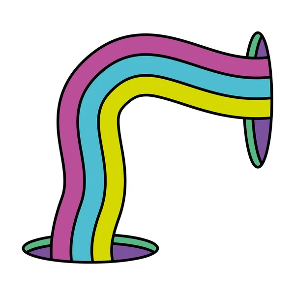 Isolé Coloré 60S Rainbow Groovy Emote Illustration Vectorielle — Image vectorielle