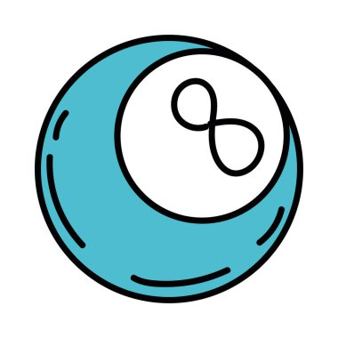 İzole edilmiş renkli 60 'ların modası geçmiş bilardo topu ikonu Vektör illüstrasyonu