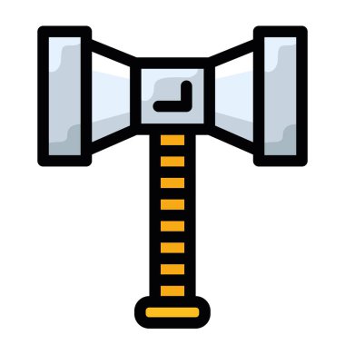 İzole edilmiş renkli çekiç oyunu simgesi Düz Tasarım Vektörü illüstrasyonu