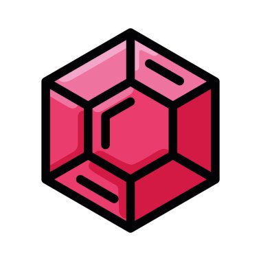 İzole edilmiş renkli yakut video oyunu simgesi Düz Tasarım Vektörü illüstrasyonu