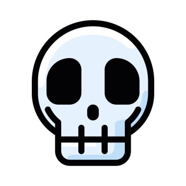 İzole edilmiş kafatası video oyunu simgesi Düz Tasarım Vektörü illüstrasyonu